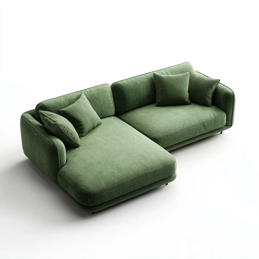 Divano angolare con chaise longue verde 4 posti 280 x 170 x 85 cm in poliestere a L