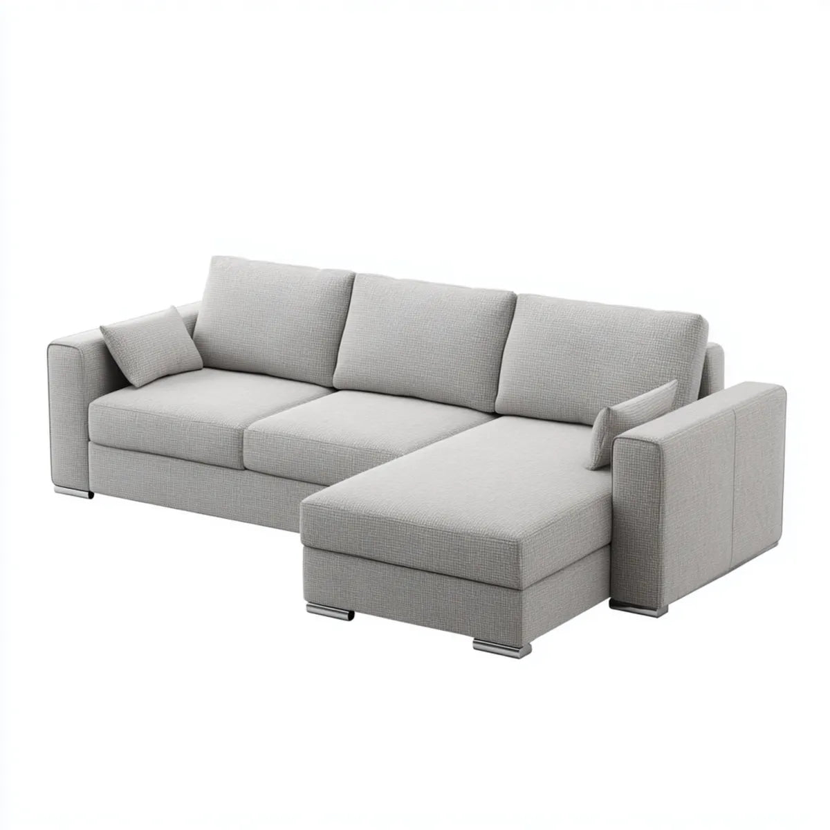 Divano angolare con chaise longue destra grigio 275 x 160 x 85 cm rivestimento in poliestere forma a L