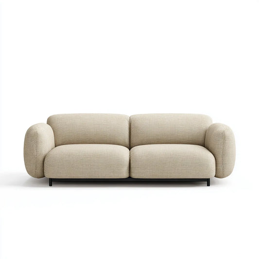Divano 2 posti beige 200 x 90 x 78 cm in poliestere forma rettangolare