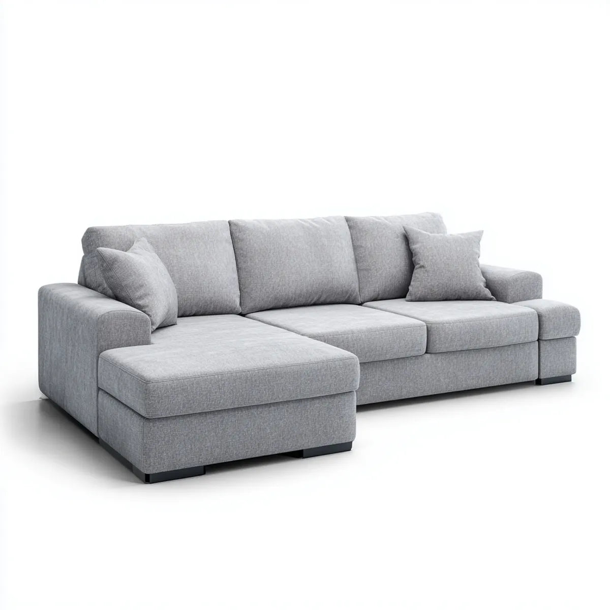 Divano angolare con chaise longue sinistra grigio 260 x 160 x 88 cm in poliestere a L